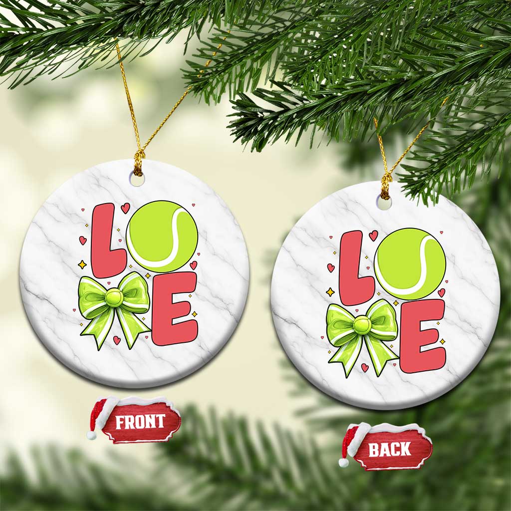 Love With A Tennis Ball Ceramic Ornament Valentines Day Gift - Wonder Print Shop