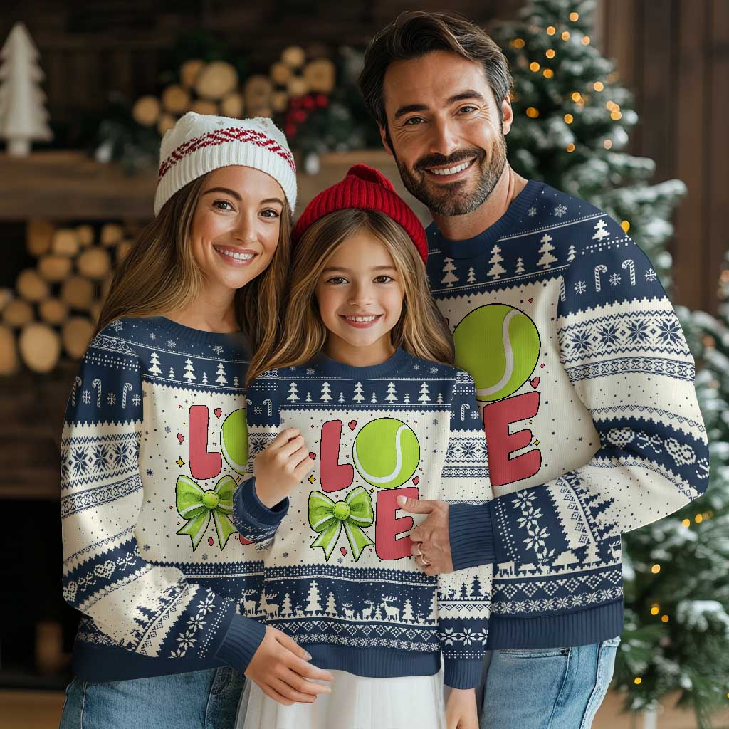 Love With A Tennis Ball Ugly Christmas Sweater Valentines Day Gift - Wonder Print Shop