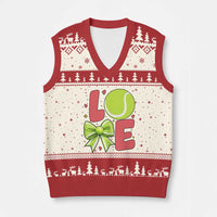 Love With A Tennis Ball V-Neck Knit Sweater Vest Valentines Day Gift - Wonder Print Shop