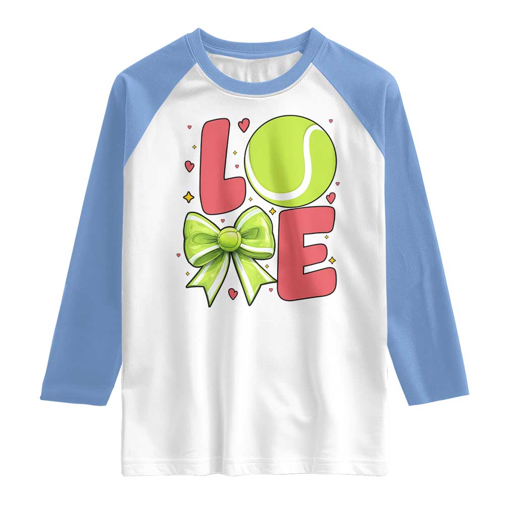 Love With A Tennis Ball Raglan Shirt Valentines Day Gift - Wonder Print Shop