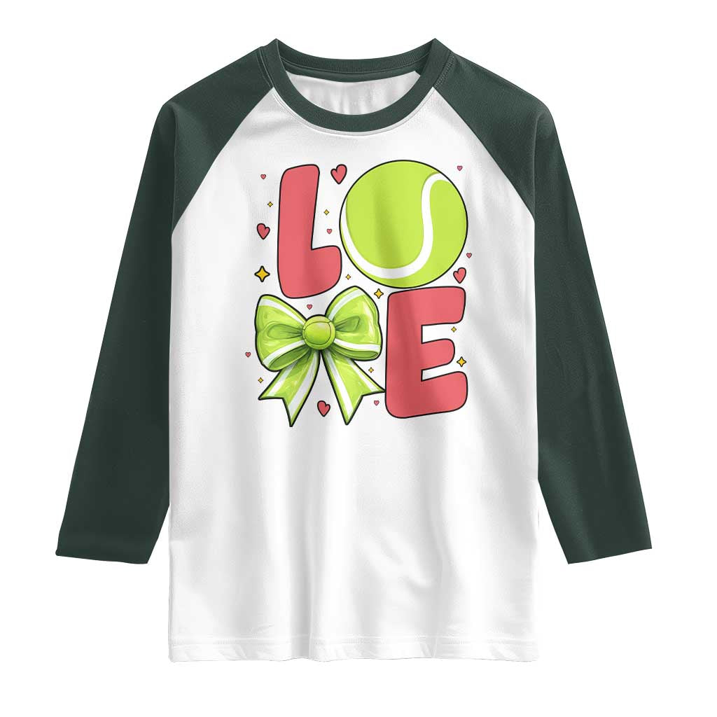 Love With A Tennis Ball Raglan Shirt Valentines Day Gift - Wonder Print Shop