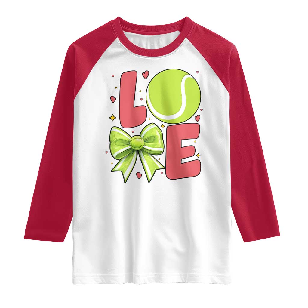 Love With A Tennis Ball Raglan Shirt Valentines Day Gift - Wonder Print Shop