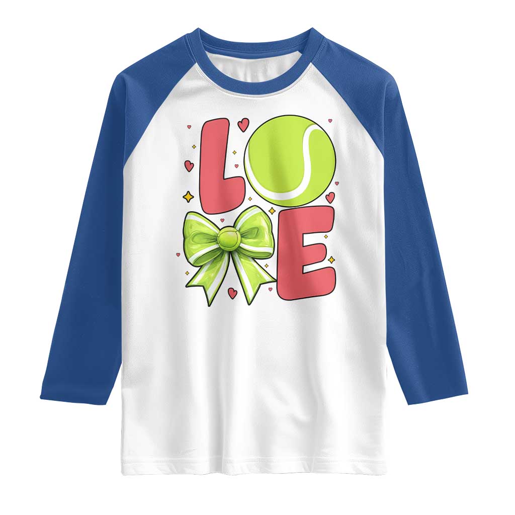Love With A Tennis Ball Raglan Shirt Valentines Day Gift - Wonder Print Shop