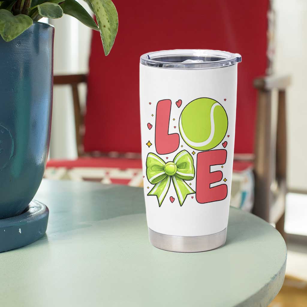 Love With A Tennis Ball Tumbler Cup Valentines Day Gift - Wonder Print Shop
