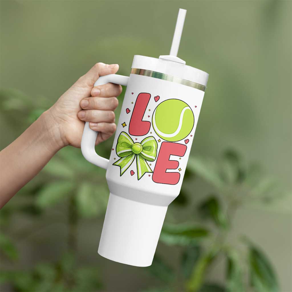 Love With A Tennis Ball Tumbler With Handle Valentines Day Gift - Wonder Print Shop