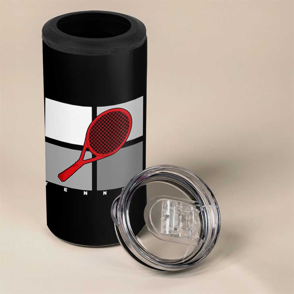 Tennis Obsession 4 in 1 Can Cooler Tumbler Vintage Sports Lover Gift - Wonder Print Shop