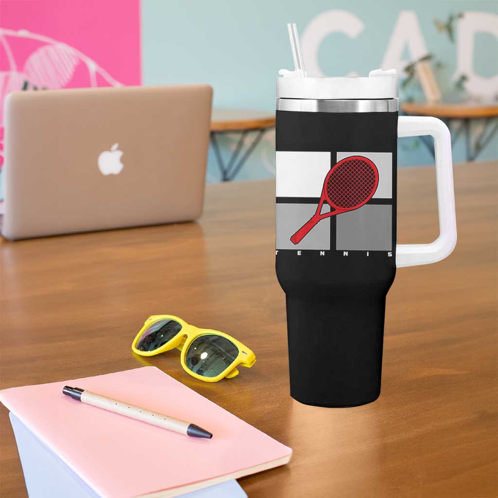 Tennis Obsession Tumbler With Handle Vintage Sports Lover Gift - Wonder Print Shop