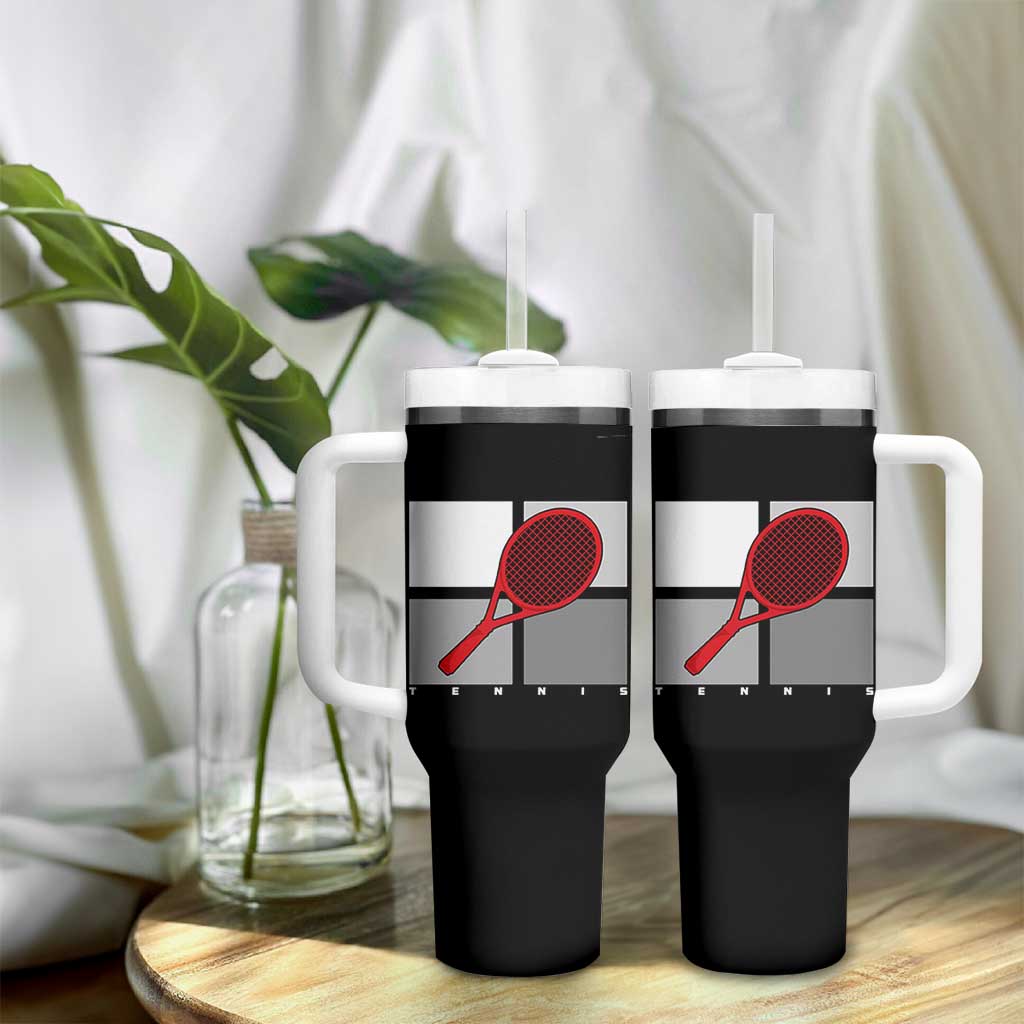 Tennis Obsession Tumbler With Handle Vintage Sports Lover Gift - Wonder Print Shop