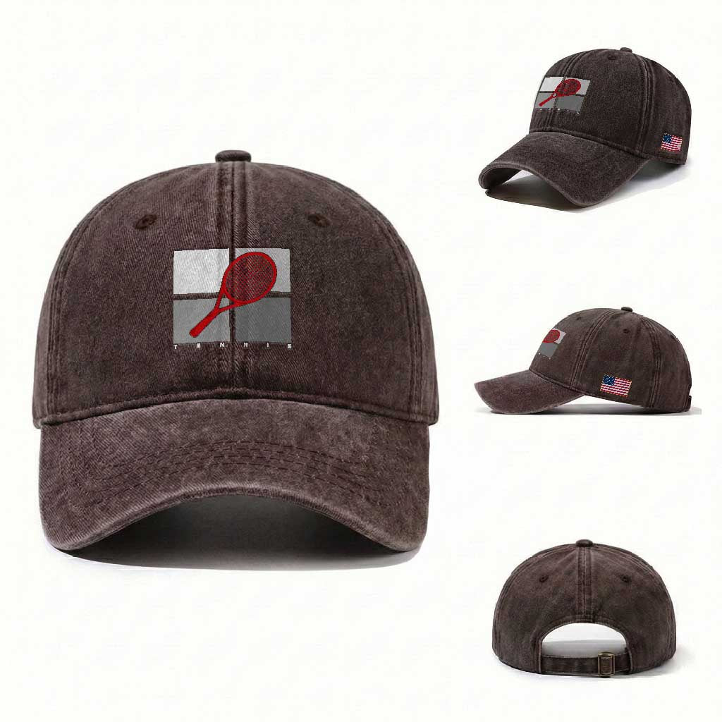 Tennis Obsession Washed Cotton Baseball Cap Vintage Sports Lover Gift