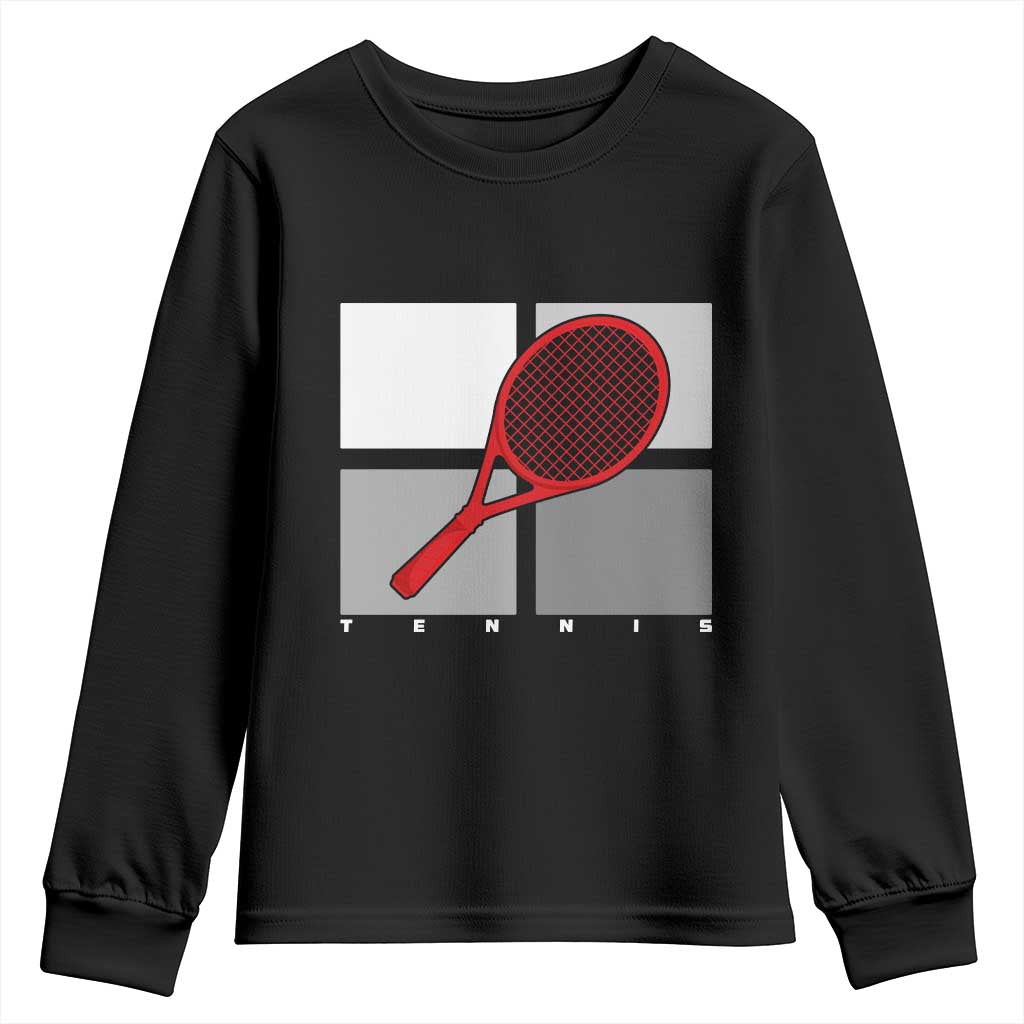 Tennis Obsession Youth Sweatshirt Vintage Sports Lover Gift - Wonder Print Shop