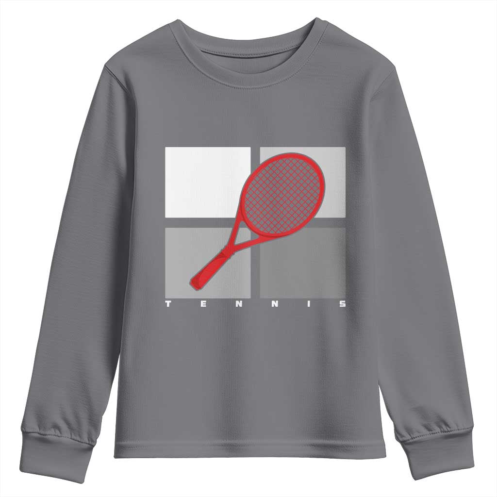 Tennis Obsession Youth Sweatshirt Vintage Sports Lover Gift - Wonder Print Shop