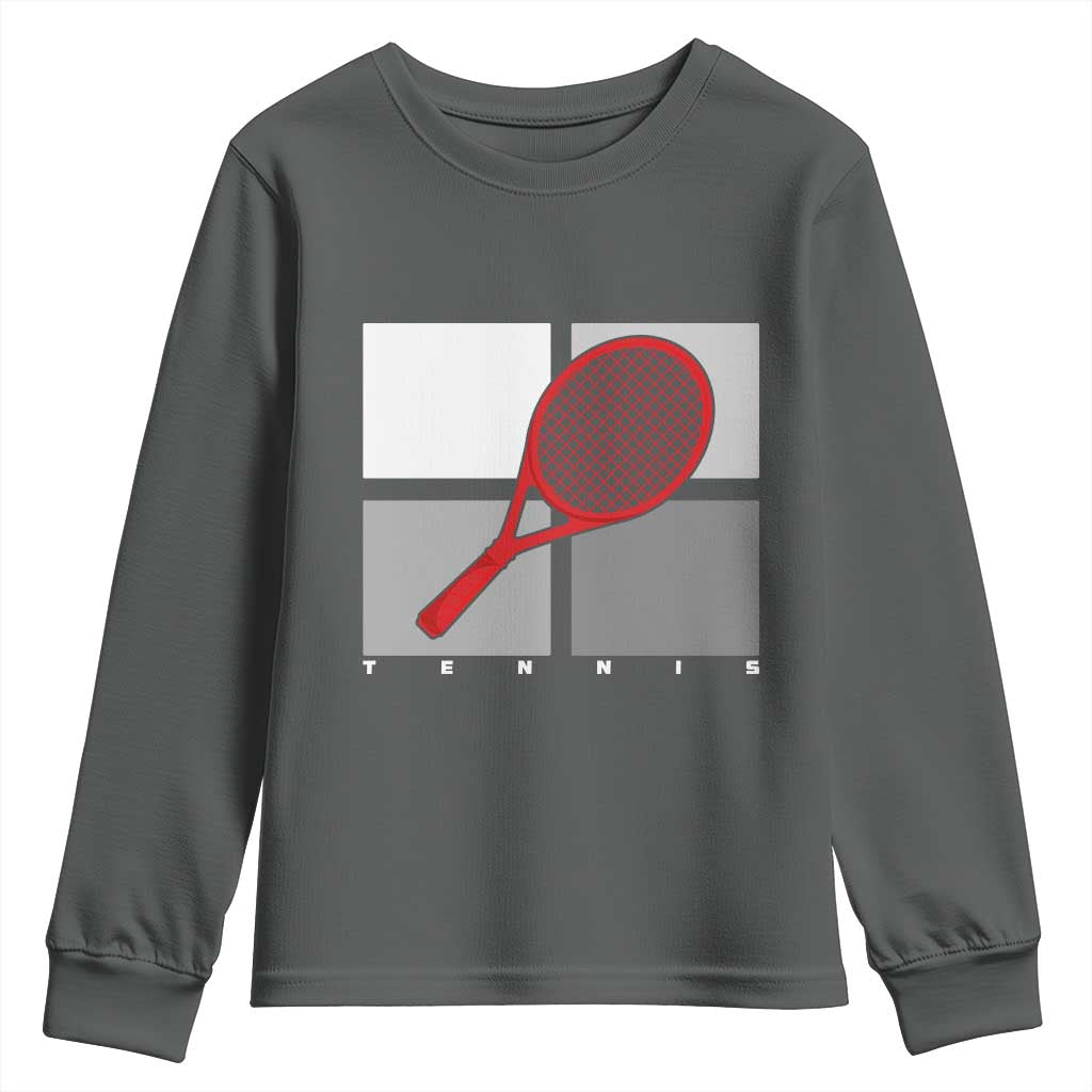Tennis Obsession Youth Sweatshirt Vintage Sports Lover Gift - Wonder Print Shop