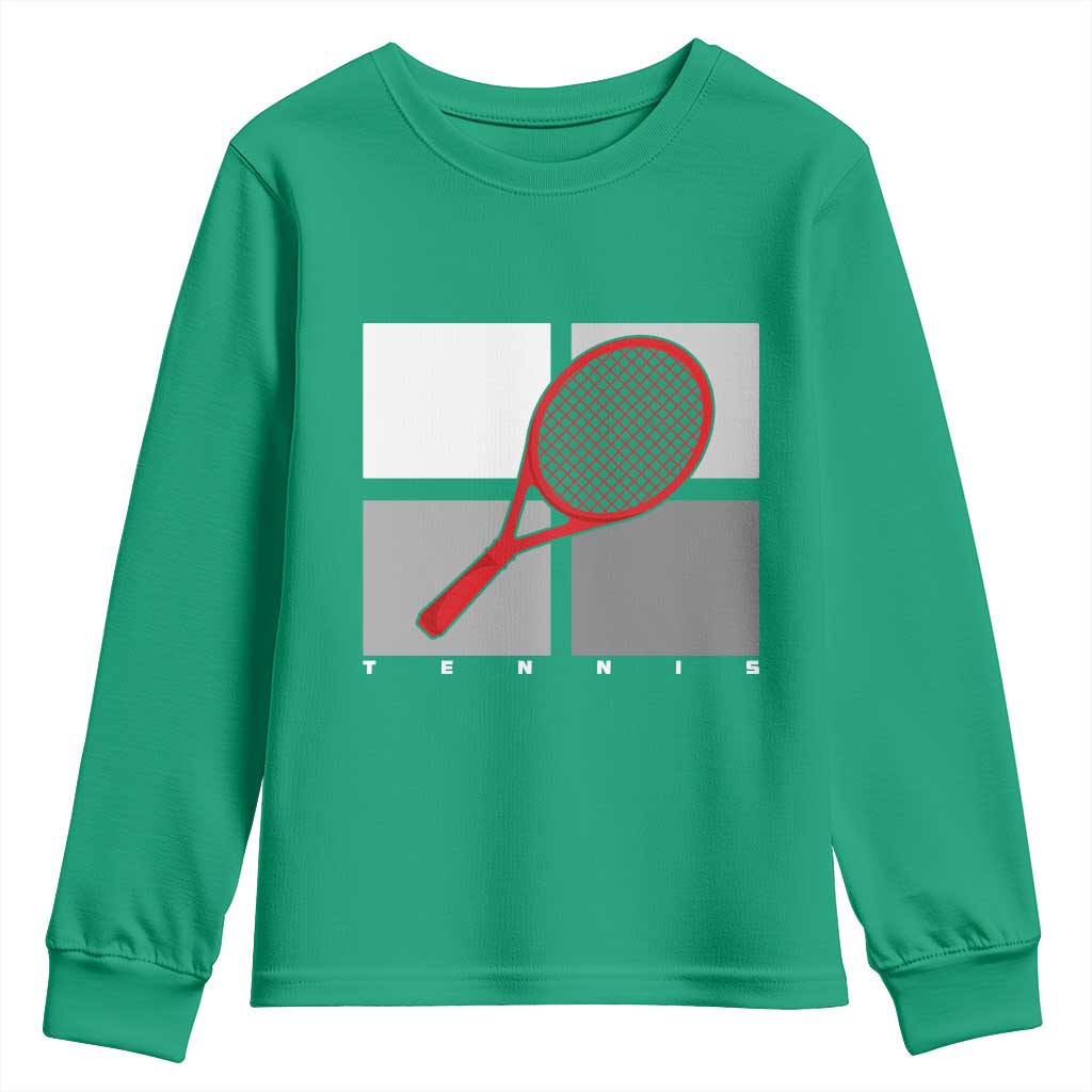 Tennis Obsession Youth Sweatshirt Vintage Sports Lover Gift - Wonder Print Shop
