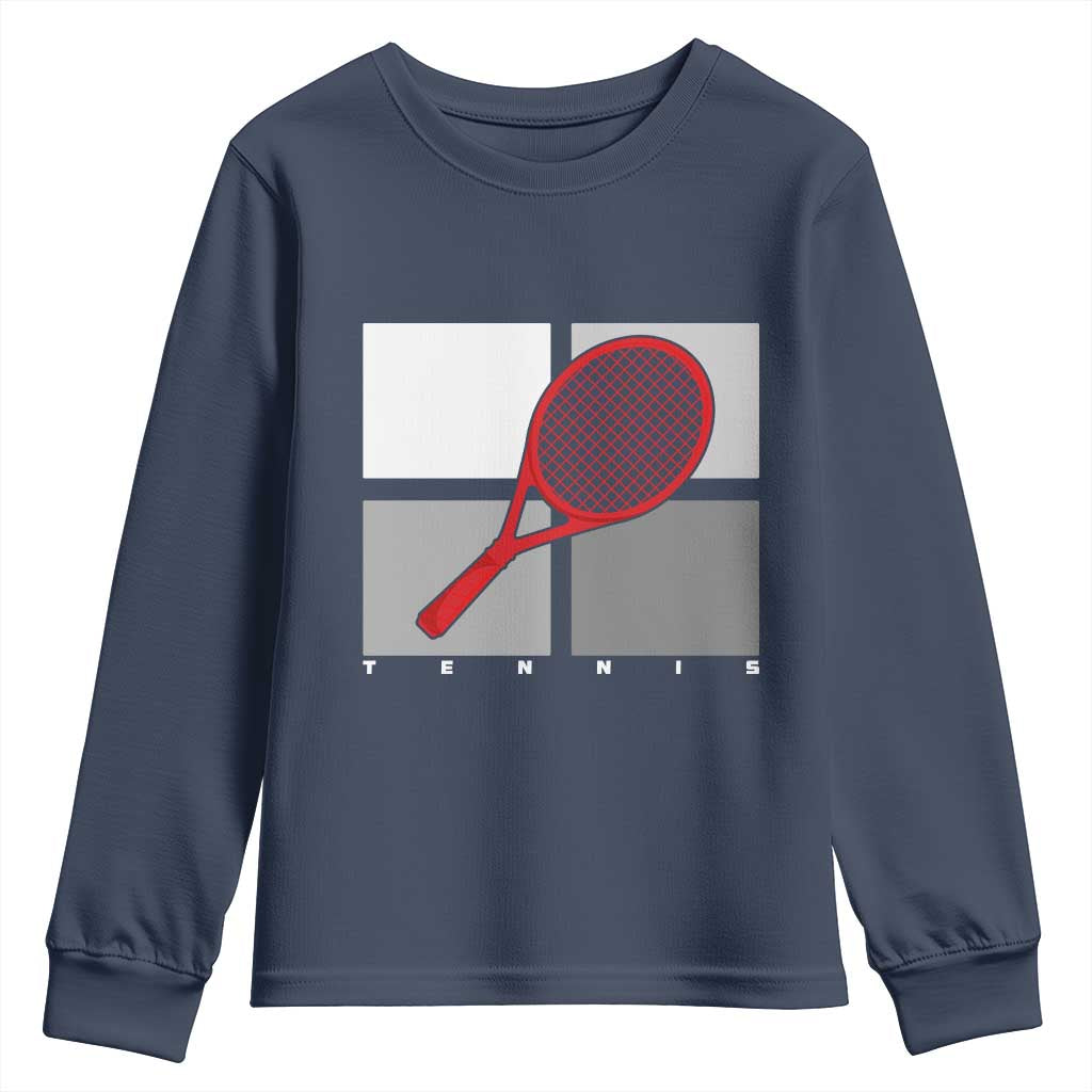 Tennis Obsession Youth Sweatshirt Vintage Sports Lover Gift - Wonder Print Shop