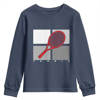 Tennis Obsession Youth Sweatshirt Vintage Sports Lover Gift - Wonder Print Shop