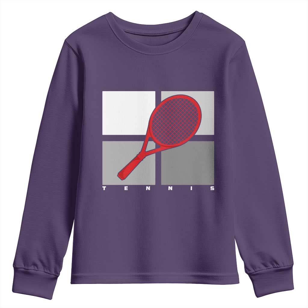 Tennis Obsession Youth Sweatshirt Vintage Sports Lover Gift - Wonder Print Shop