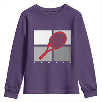 Tennis Obsession Youth Sweatshirt Vintage Sports Lover Gift - Wonder Print Shop