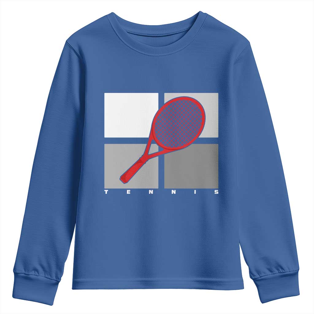 Tennis Obsession Youth Sweatshirt Vintage Sports Lover Gift - Wonder Print Shop