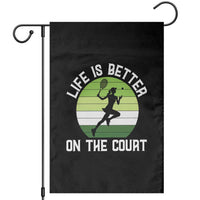 Life Is Better On The Court Garden Flag Vintage Retro Tennis Girl Gift - Wonder Print Shop