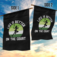 Life Is Better On The Court Garden Flag Vintage Retro Tennis Girl Gift - Wonder Print Shop