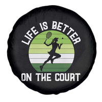 Life Is Better On The Court Spare Tire Cover Vintage Retro Tennis Girl Gift - Wonder Print Shop