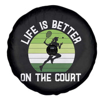 Life Is Better On The Court Spare Tire Cover Vintage Retro Tennis Girl Gift - Wonder Print Shop