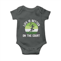 Life Is Better On The Court Baby Onesie Vintage Retro Tennis Girl Gift - Wonder Print Shop