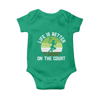 Life Is Better On The Court Baby Onesie Vintage Retro Tennis Girl Gift - Wonder Print Shop