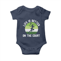 Life Is Better On The Court Baby Onesie Vintage Retro Tennis Girl Gift - Wonder Print Shop