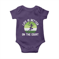 Life Is Better On The Court Baby Onesie Vintage Retro Tennis Girl Gift - Wonder Print Shop