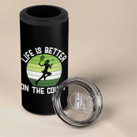 Life Is Better On The Court 4 in 1 Can Cooler Tumbler Vintage Retro Tennis Girl Gift - Wonder Print Shop