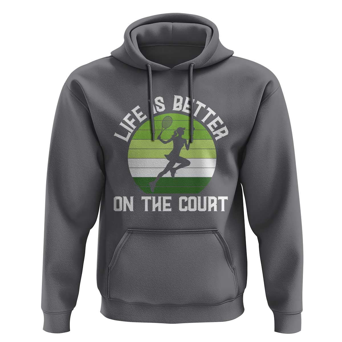 Life Is Better On The Court Hoodie Vintage Retro Tennis Girl Gift - Wonder Print Shop