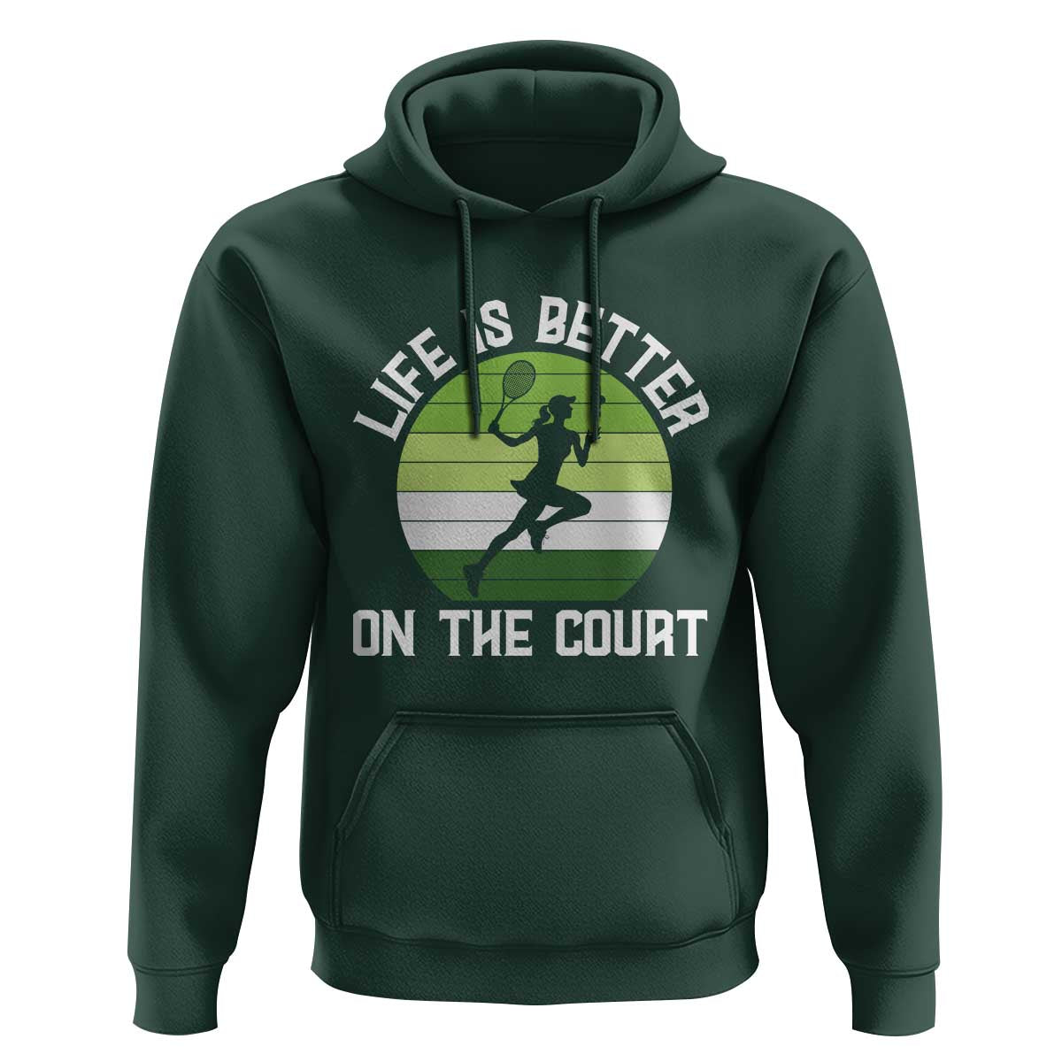 Life Is Better On The Court Hoodie Vintage Retro Tennis Girl Gift - Wonder Print Shop
