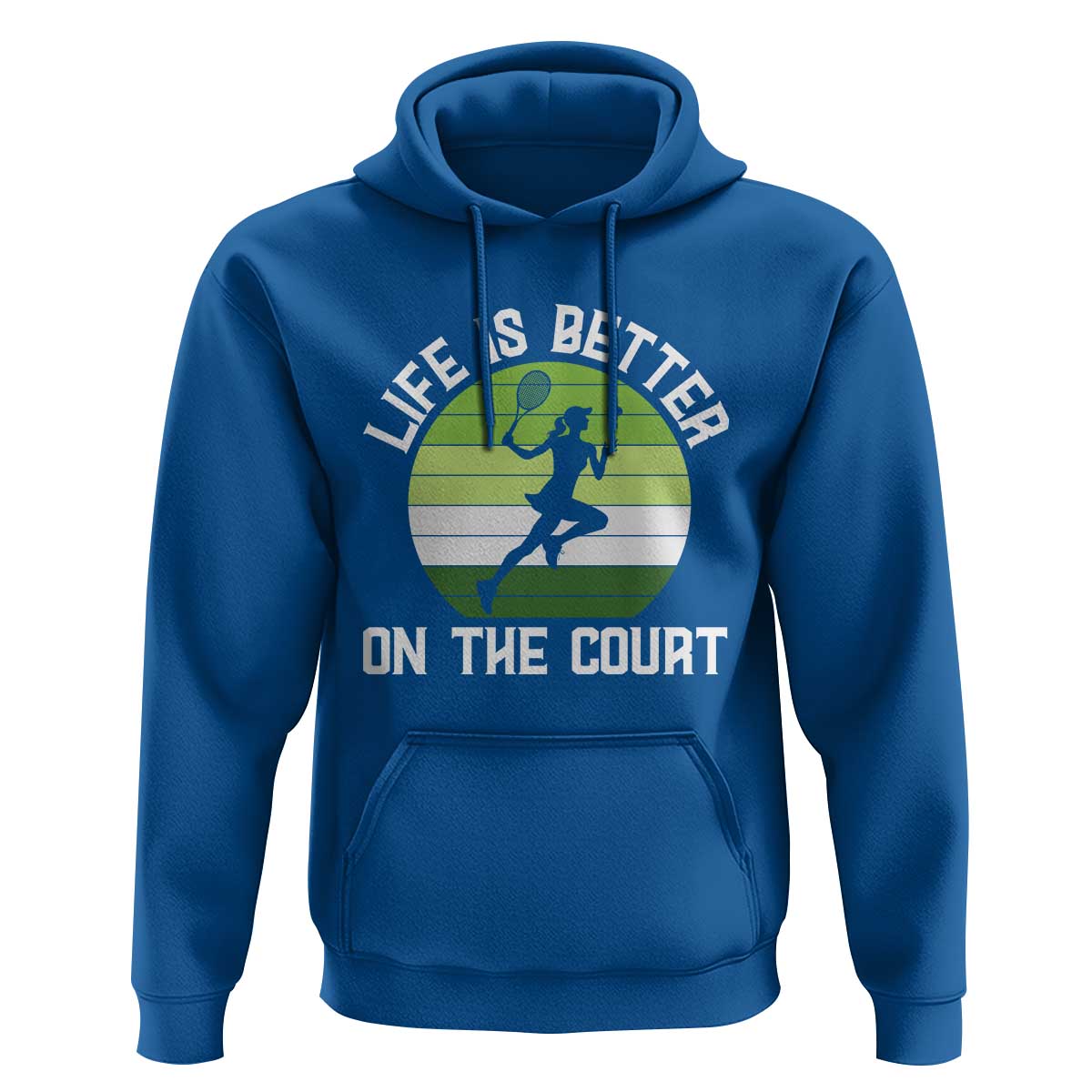 Life Is Better On The Court Hoodie Vintage Retro Tennis Girl Gift - Wonder Print Shop