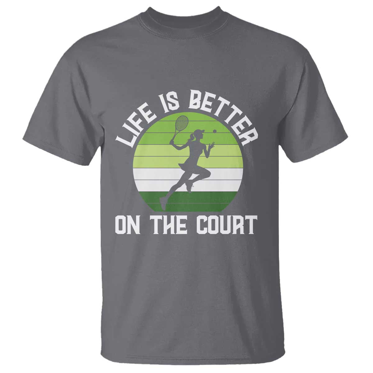 Life Is Better On The Court T Shirt Vintage Retro Tennis Girl Gift - Wonder Print Shop