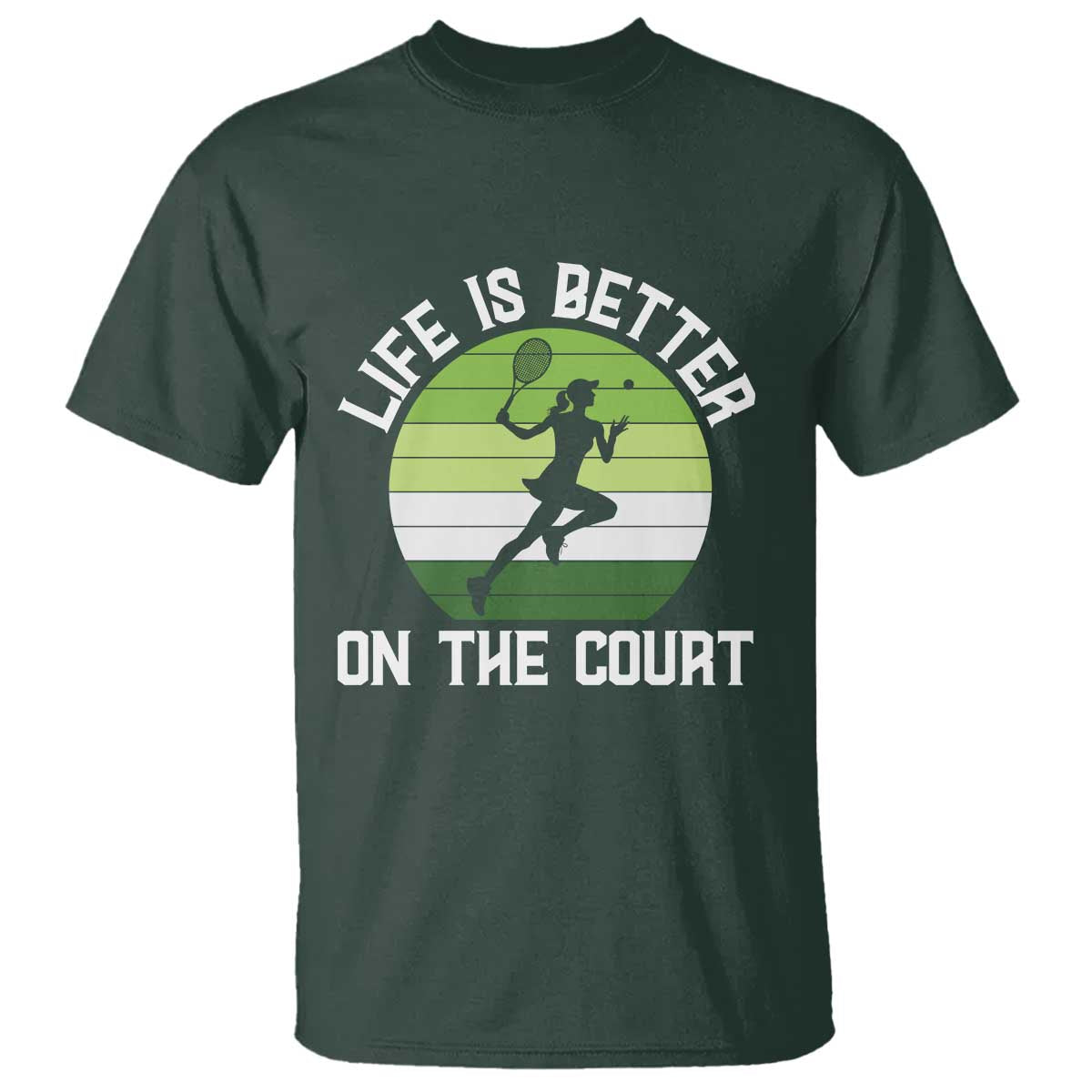 Life Is Better On The Court T Shirt Vintage Retro Tennis Girl Gift - Wonder Print Shop