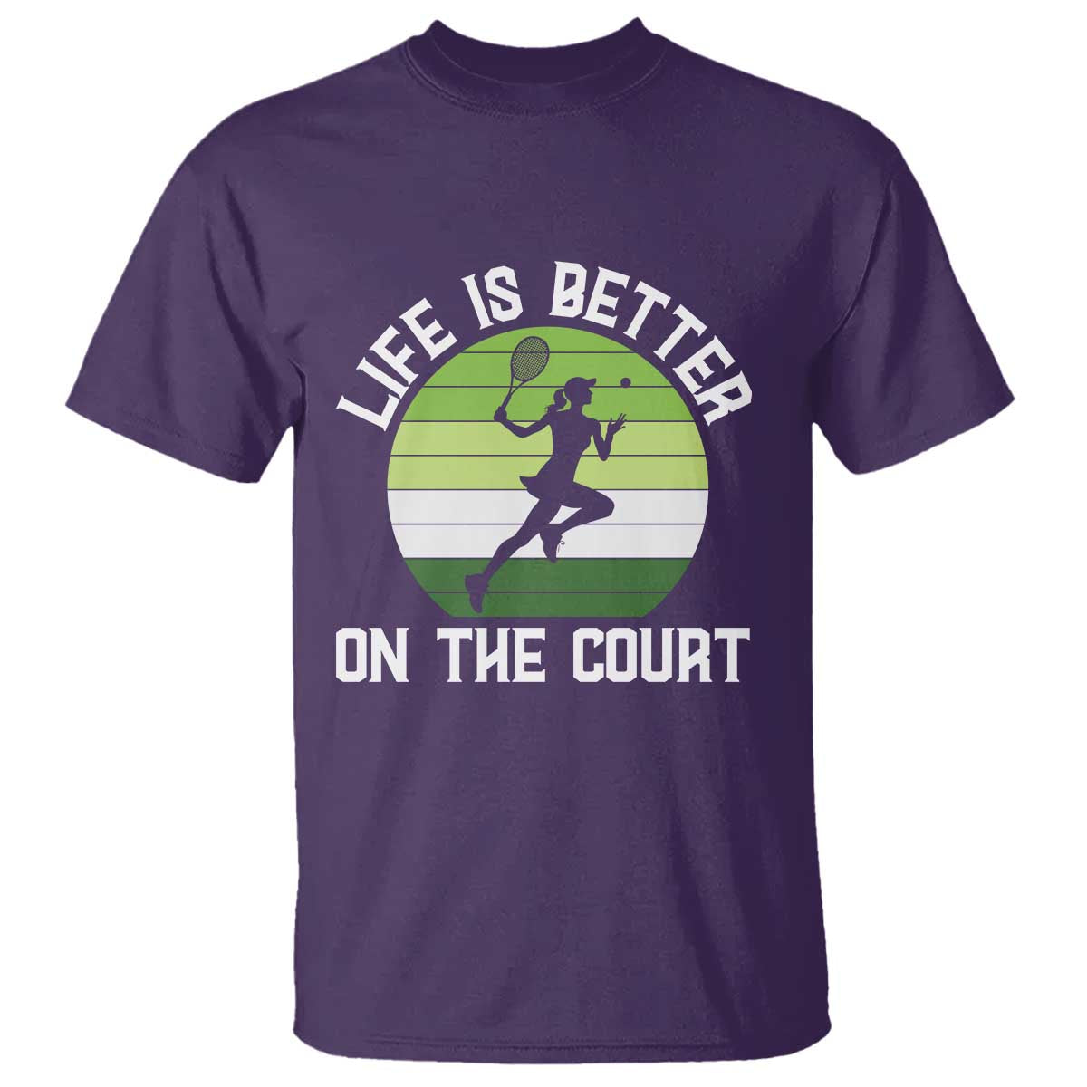Life Is Better On The Court T Shirt Vintage Retro Tennis Girl Gift - Wonder Print Shop