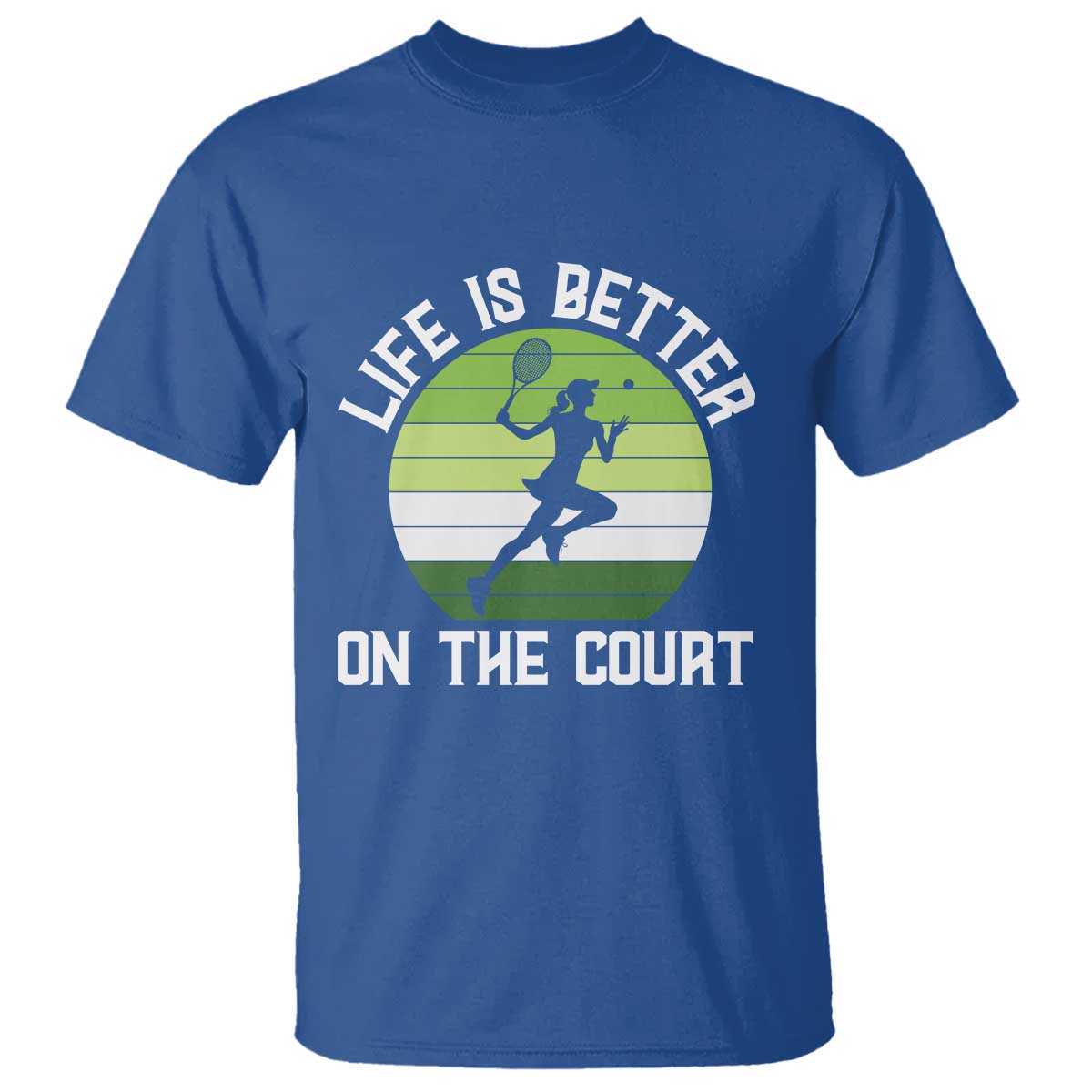 Life Is Better On The Court T Shirt Vintage Retro Tennis Girl Gift - Wonder Print Shop
