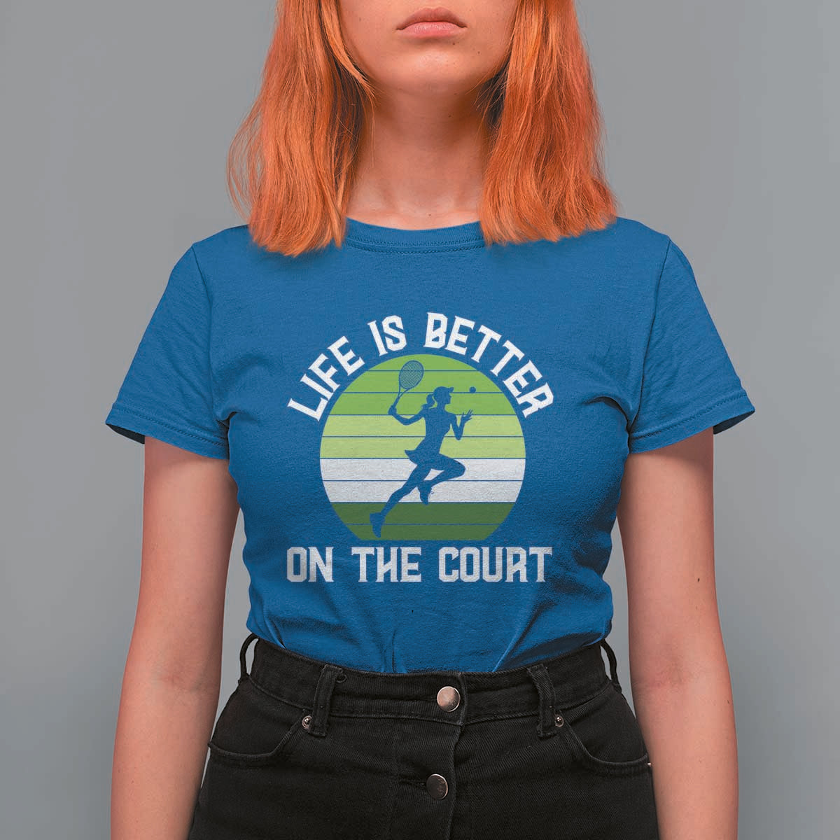 Life Is Better On The Court T Shirt For Women Vintage Retro Tennis Girl Gift - Wonder Print Shop