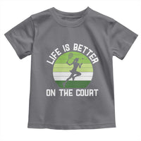 Life Is Better On The Court Toddler T Shirt Vintage Retro Tennis Girl Gift - Wonder Print Shop