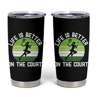 Life Is Better On The Court Tumbler Cup Vintage Retro Tennis Girl Gift - Wonder Print Shop