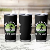Life Is Better On The Court Tumbler Cup Vintage Retro Tennis Girl Gift - Wonder Print Shop