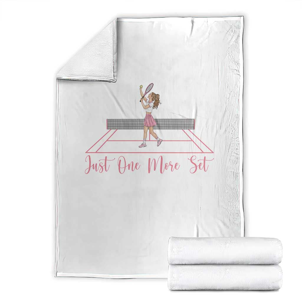 Just One More Set Throw Blanket Funny Tennis Player Gift For Women - Wonder Print Shop