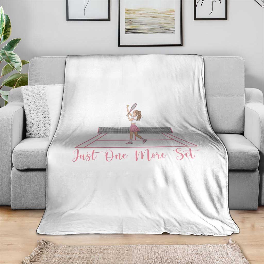 Just One More Set Throw Blanket Funny Tennis Player Gift For Women - Wonder Print Shop