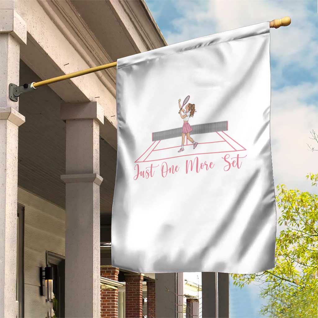 Just One More Set Garden Flag Funny Tennis Player Gift For Women - Wonder Print Shop