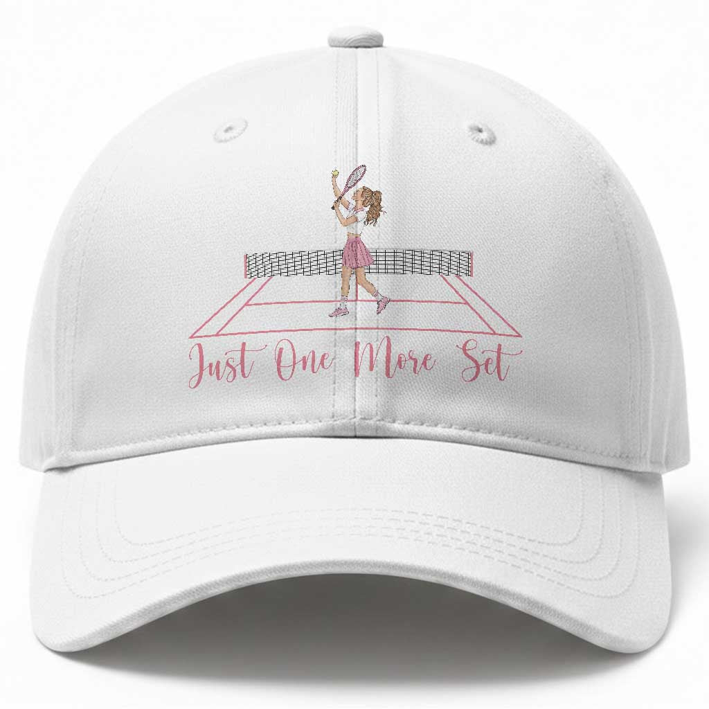 Just One More Set Baseball Cap Funny Tennis Player Gift For Women