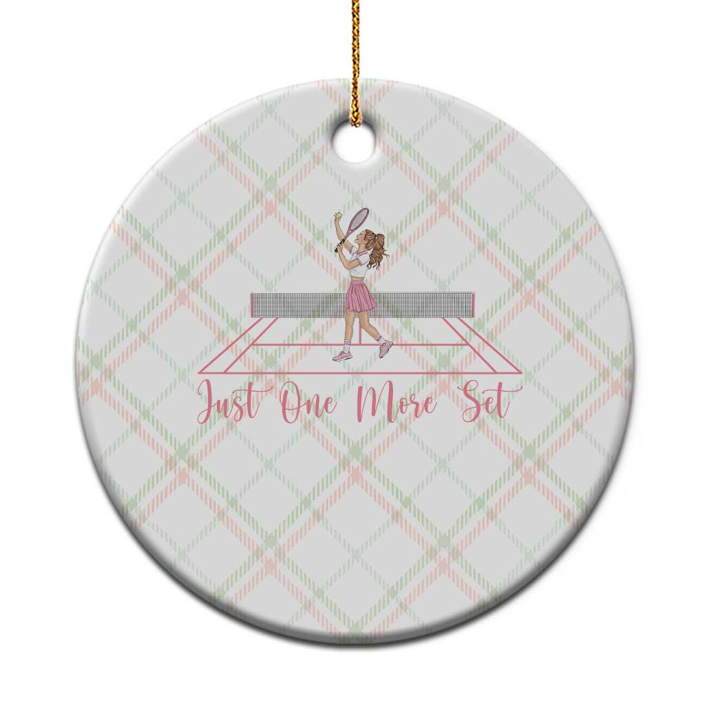 Just One More Set Ceramic Ornament Funny Tennis Player Gift For Women - Wonder Print Shop