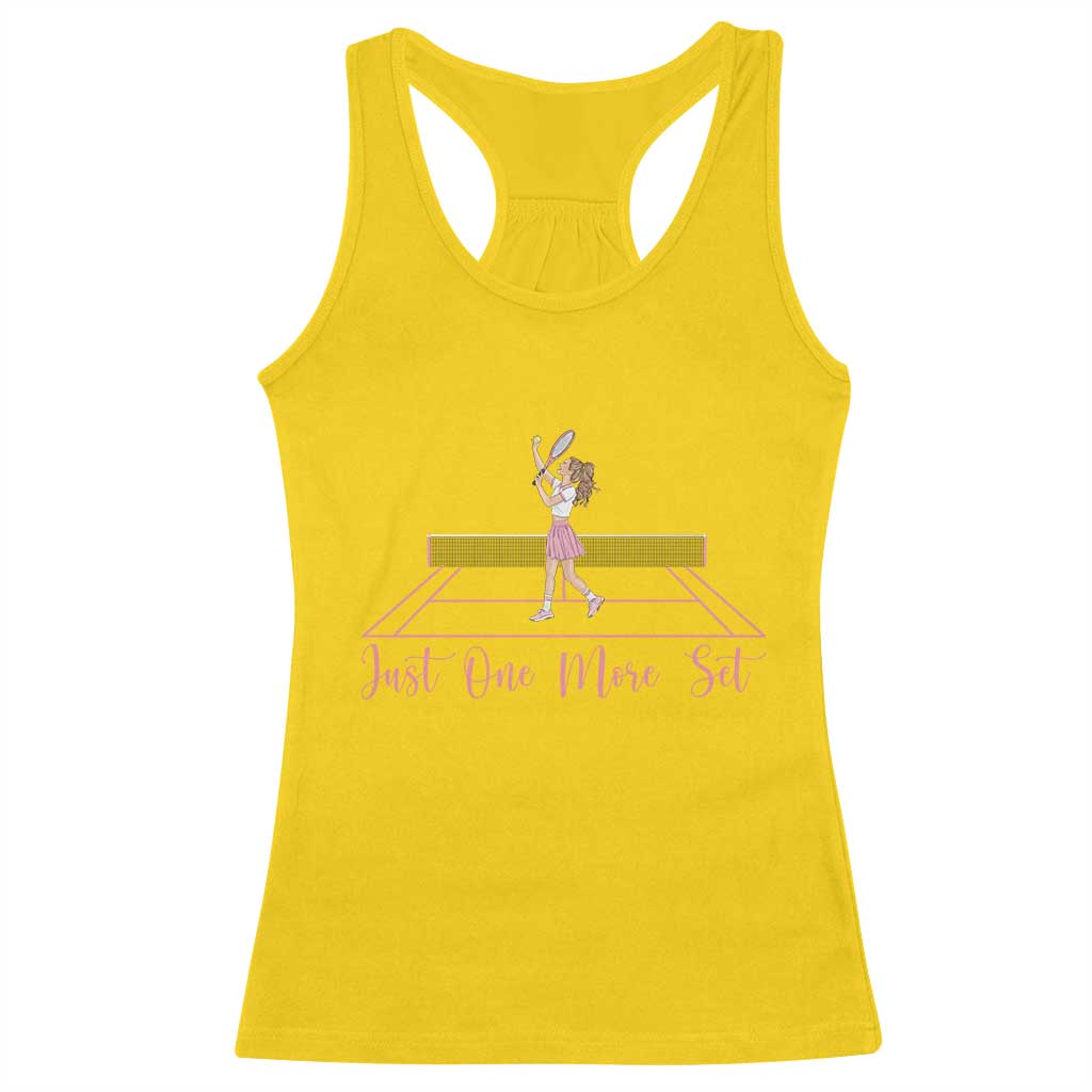 Just One More Set Racerback Tank Top Funny Tennis Player Gift For Women - Wonder Print Shop