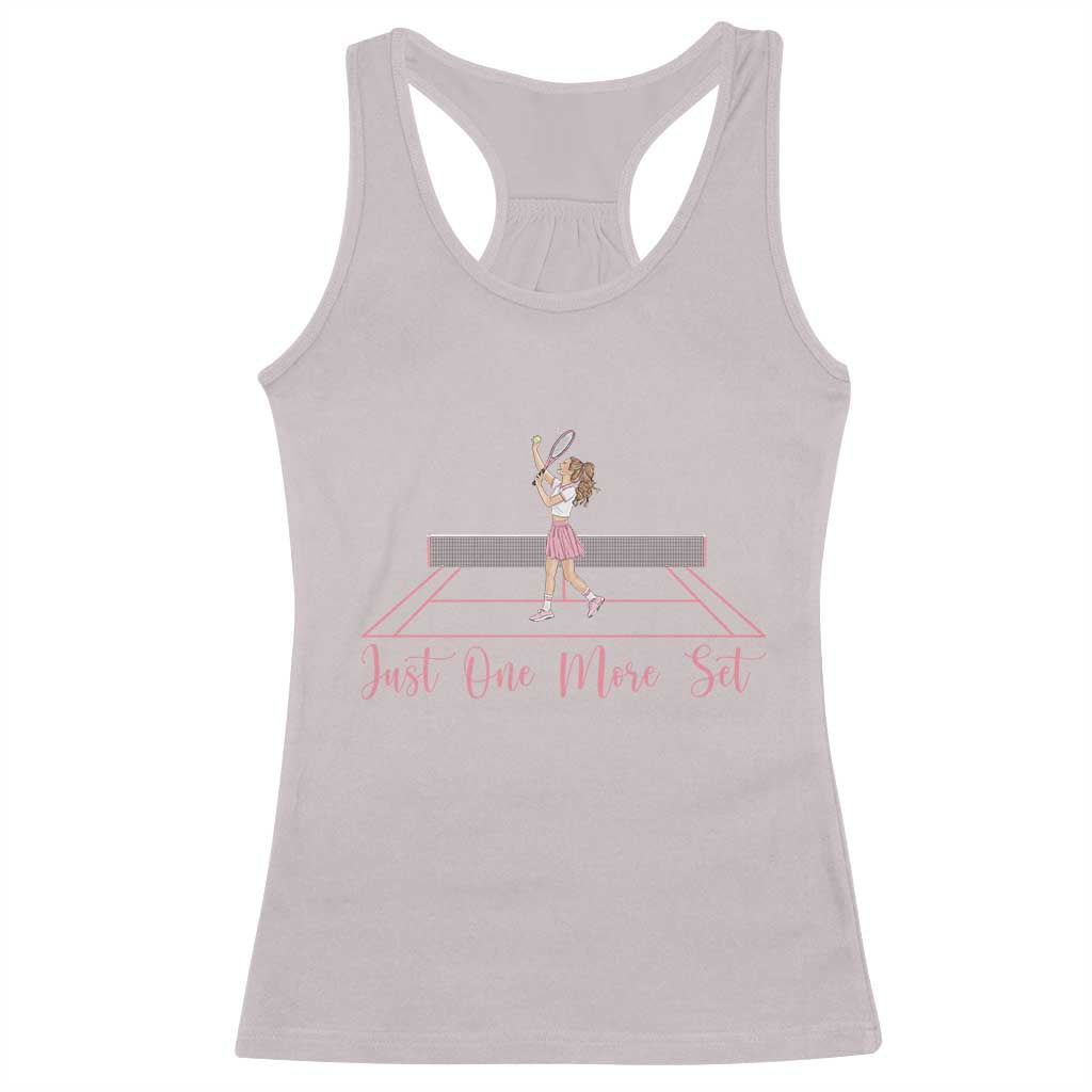 Just One More Set Racerback Tank Top Funny Tennis Player Gift For Women - Wonder Print Shop