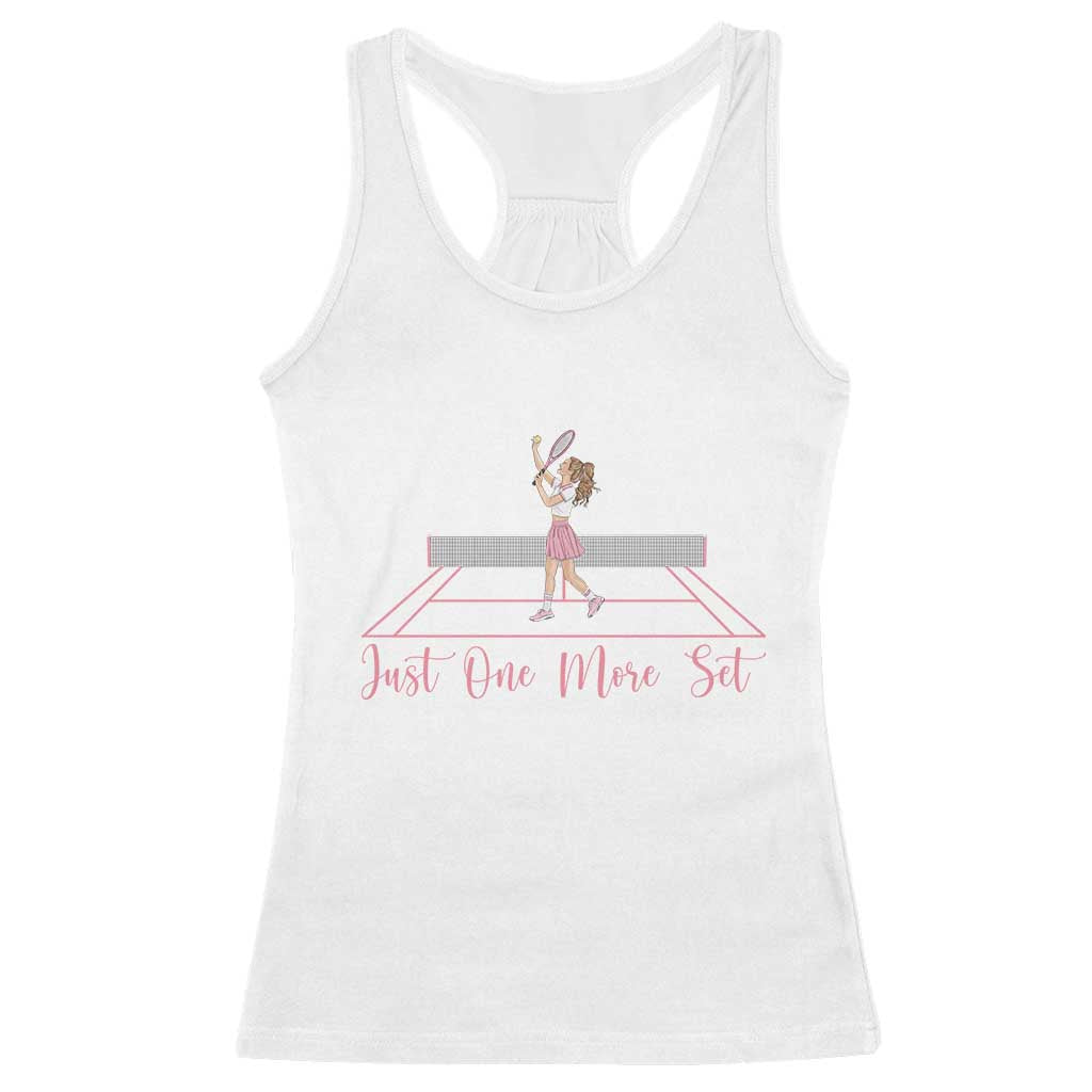 Just One More Set Racerback Tank Top Funny Tennis Player Gift For Women - Wonder Print Shop